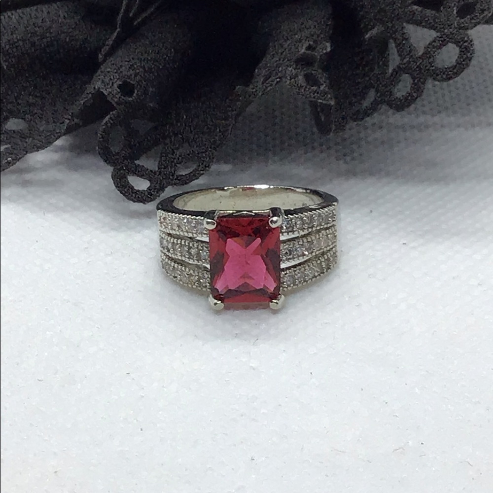 925 sterling silver Garnet ring size 7